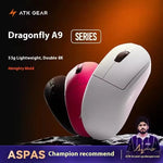 ATK Dragonfly A9 Pro Max – mouse gamer inalámbrico PAW3395, 57 g y 8K