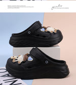 Sandalias tipo zueco de plataforma 6 cm para mujer