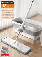38 cm 360° Flat Spin Mop with Folding Bucket
