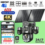 Cámara solar 4 lentes 4G/eSIM – zoom 60X, seguimiento humano y batería 31,200 mAh