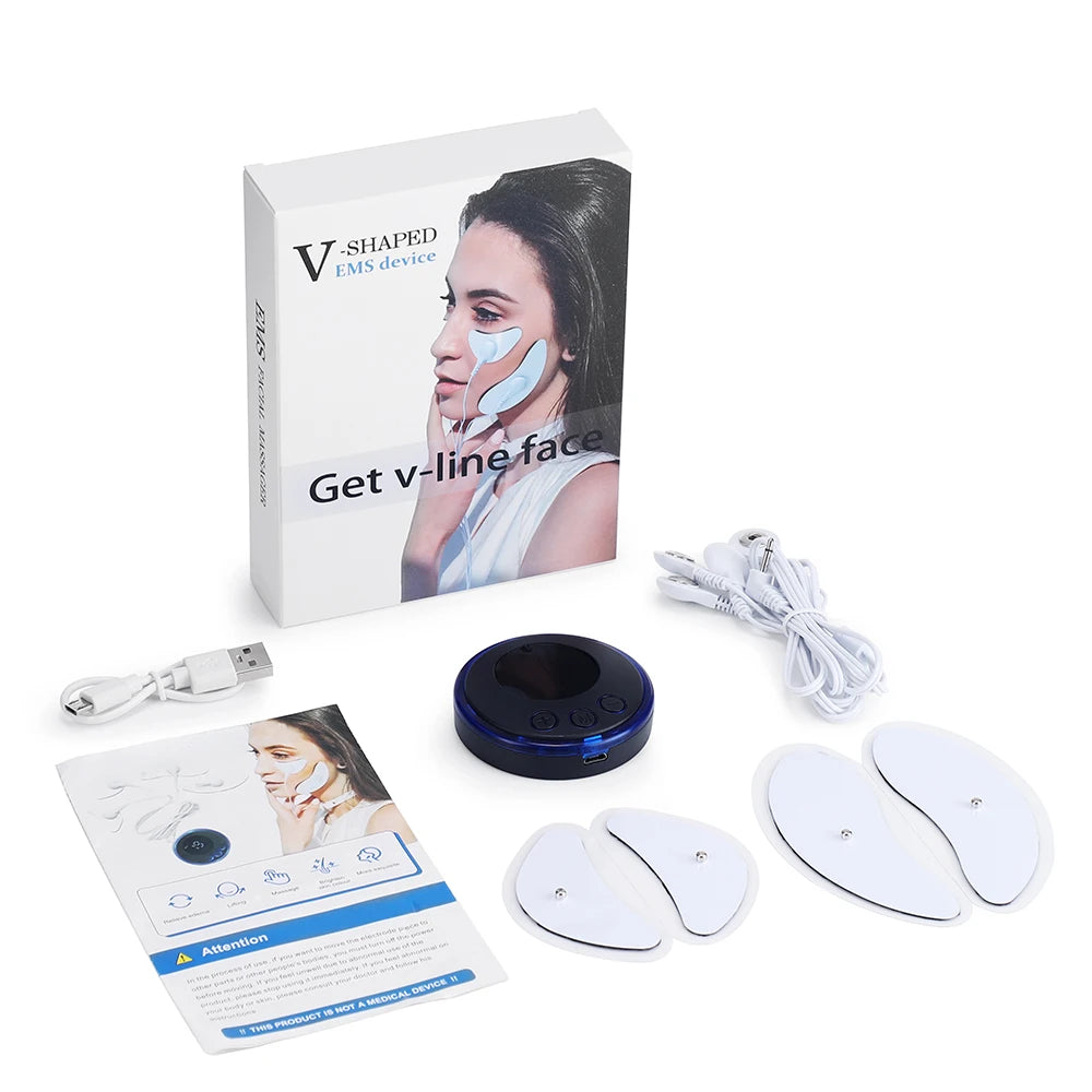Masajeador facial EMS V-Line – 8 modos, 19 niveles y carga USB-C
