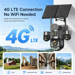 Cámara solar 4 lentes 4G/eSIM – zoom 60X, seguimiento humano y batería 31,200 mAh