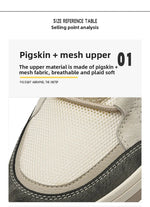 Tenis casuales de malla y cuero para hombre – suela gruesa antideslizante