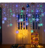 Solar LED Snowflake Curtain Lights – 3.5 m / 7 m
