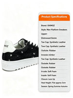 Okimoz – tenis de lona con plataforma para hombre, estilo desgastado