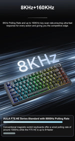 AULA F75 HE – 75% Hall Effect Tri-Mode Mechanical Keyboard, RGB, Hot-Swap & 8K
