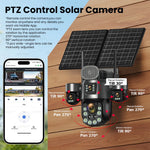 Cámara solar 4 lentes 4G/eSIM – zoom 60X, seguimiento humano y batería 31,200 mAh