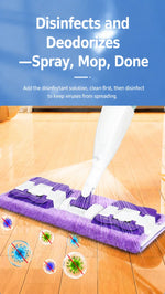 Mopa con spray 2 en 1 y paños de microfibra – uso húmedo y seco