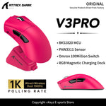 ATTACK SHARK V3 Pro – mouse gamer inalámbrico 25K DPI con base magnética