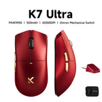 MCHOSE K7 V2 – mouse gamer inalámbrico PAW3955, 50K DPI, Dual 8K y base de carga