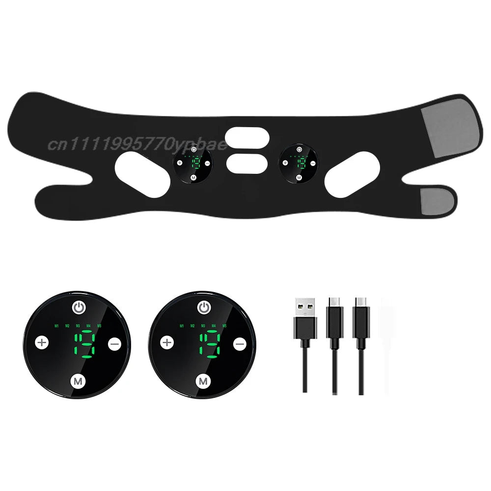 Banda facial EMS V-Line con microcorriente – masajeador recargable para cuidado facial
