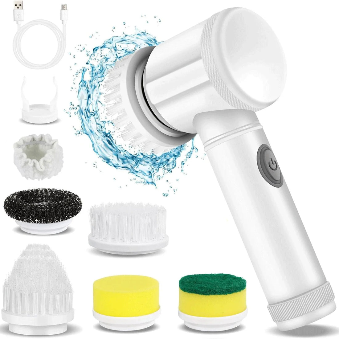 Cepillo eléctrico giratorio 6 en 1 – inalámbrico recargable para cocina y baño