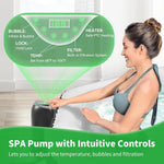 Jacuzzi inflable poligonal para 4–6 personas con 130 AirJets y PVC resistente a fugas