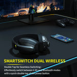 BINNUNE – audífonos gamer inalámbricos 2.4 GHz + Bluetooth con micrófono