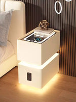 Mesa de noche inteligente nórdica de 25 cm con sensor y carga inalámbrica