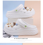 Sandalias tipo zueco de plataforma 6 cm para mujer