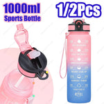 Botella deportiva 1000 ml con marcador de tiempo – colores degradados