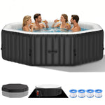 Jacuzzi inflable poligonal para 4–6 personas con 130 AirJets y PVC resistente a fugas