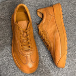 QHCCID – tenis casuales de cuero para hombre con suela elevada