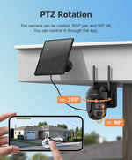 SHIWOJIA 5MP 3K – cámara solar PTZ 4G/WiFi con visión nocturna y detección humana