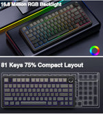 AULA F75 – 75% Gasket Mechanical Gaming Keyboard with RGB & PBT Keycaps