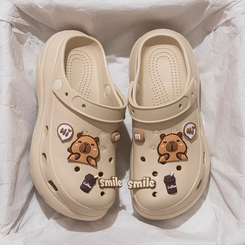 Zuecos EVA con diseños cartoon para mujer – plataforma DIY