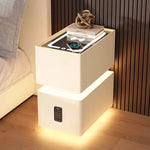 Mesa de noche inteligente nórdica de 25 cm con sensor y carga inalámbrica