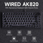 AK820 – 75% Hot-Swap Mechanical Gaming Keyboard, USB-C & White Backlight