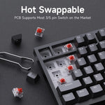 AK820 – 75% Hot-Swap Mechanical Gaming Keyboard, USB-C & White Backlight