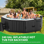 Jacuzzi inflable poligonal para 4–6 personas con 130 AirJets y PVC resistente a fugas