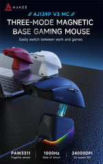 AJ139P V3 MC – Tri-Mode Wireless 24K DPI Gaming Mouse with Charging Dock