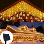 Solar LED Snowflake Curtain Lights – 3.5 m / 7 m