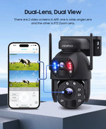 SHIWOJIA 8MP – cámara solar 4G/WiFi PTZ 360°, zoom 36X y batería 20,000 mAh