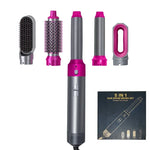 Set profesional 5 en 1 de secado y peinado – cepillo, rizador y alisador