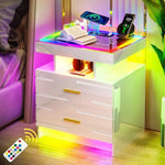 RGB Smart Nightstand with USB-C, Motion Sensor & 2 Drawers