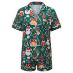 Pijamas familiares navideños de manga corta – camiseta y shorts