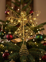 LED Bethlehem Star Christmas Tree Topper – Silver & Gold Glitter