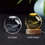 Bola de cristal 3D del sistema solar con luz LED – Saturno, galaxia y más