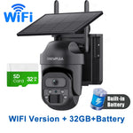 SHIWOJIA 5MP 3K – cámara solar PTZ 4G/WiFi con visión nocturna y detección humana
