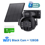 SHIWOJIA 5MP 3K – cámara solar 4G/WiFi PTZ con visión nocturna y detección PIR