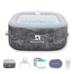 Jacuzzi inflable cuadrado para 2–3 personas con 110 AirJets y bomba calefactora