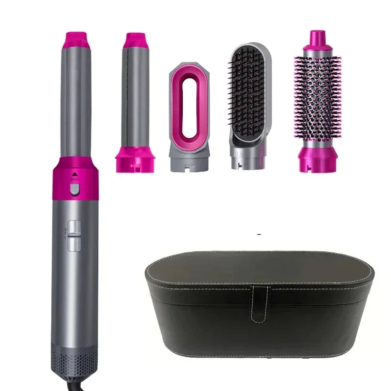 Set profesional 5 en 1 de secado y peinado – cepillo, rizador y alisador
