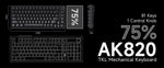 AK820 – 75% Hot-Swap Mechanical Gaming Keyboard, USB-C & White Backlight
