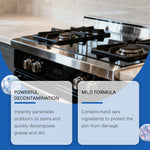Kitchen Surfaces Degreaser Instantly Dissolves Stubborn Kitchen Grease. Sparkling Clean Professional Kitchen