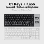 AK820 – 75% Hot-Swap Mechanical Gaming Keyboard, USB-C & White Backlight