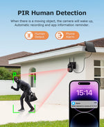 SHIWOJIA 5MP 3K – cámara solar PTZ 4G/WiFi con visión nocturna y detección humana