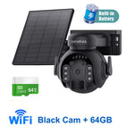SHIWOJIA 5MP 3K – cámara solar 4G/WiFi PTZ con visión nocturna y detección PIR
