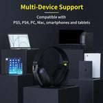 BINNUNE – audífonos gamer inalámbricos 2.4 GHz + Bluetooth con micrófono