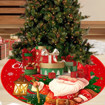 Falda roja de terciopelo de 36 pulgadas – bordado dorado