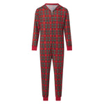 Pijamas familiares navideños a cuadros rojos – camisa y pantalón